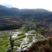 View into the northern valley of the ridge, where we climbed up